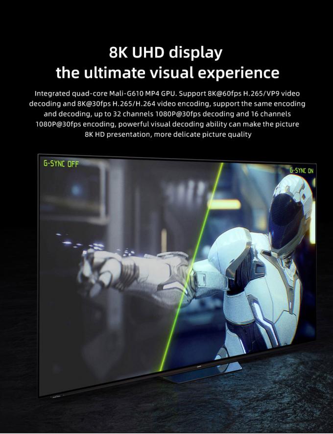 Caja reproductor multimedia RK3568 8K con CPU Octa-Core RK3588 y GPU ARM Mali G610 MP4 2