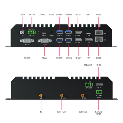 Caja de reproductor de medios RK3588 Negro 8K HD Caja de multimedia Ethernet doble Wifi 6 AIoT Dispositivo informático de borde