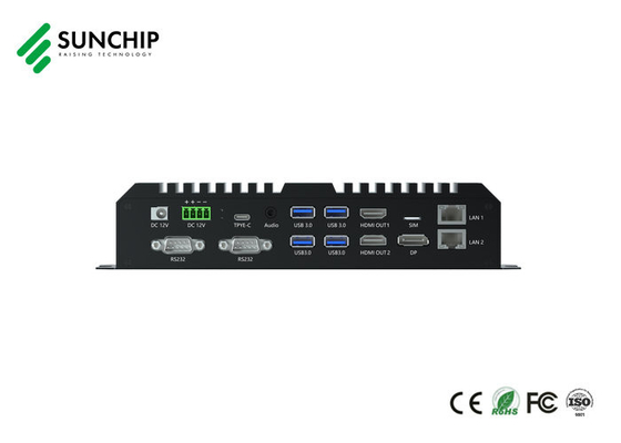 Sunchip Android 12 Media box RK3588 Industrial ARM Board 8K Octa Core Dual 1000M RS485 RS232 Reproductor de computadoras de borde caja
