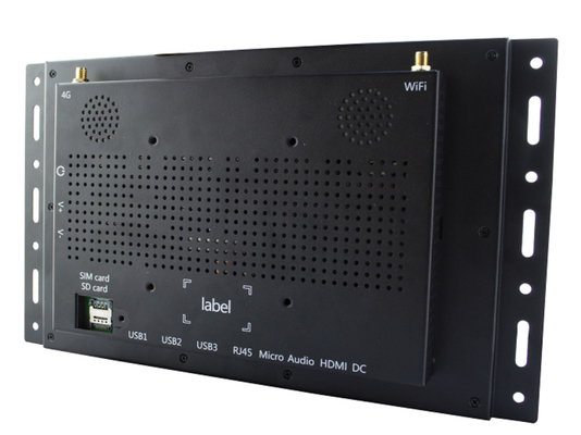 ROM opcional digital interactiva 32 de la caja metálica RS232 UART 16gb del LAN 4G de WIFI BT de la ayuda de la señalización del capítulo abierto 10,1 industriales