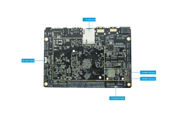 Interfaz LVDS/EDP de placa base 4G LTE RK3399 personalizada para la pantalla