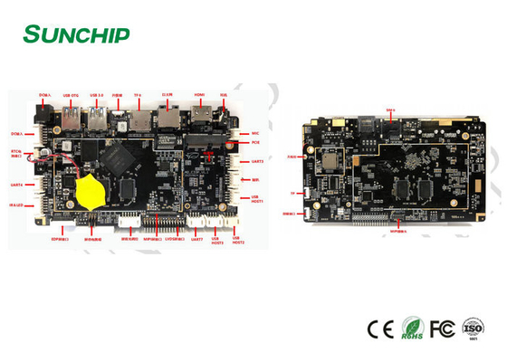 RK3568 Embedded ARM Board with 3.5mm Audio Interface and DC 12V Power Supply for Industrial Medical and Advertising Equipment